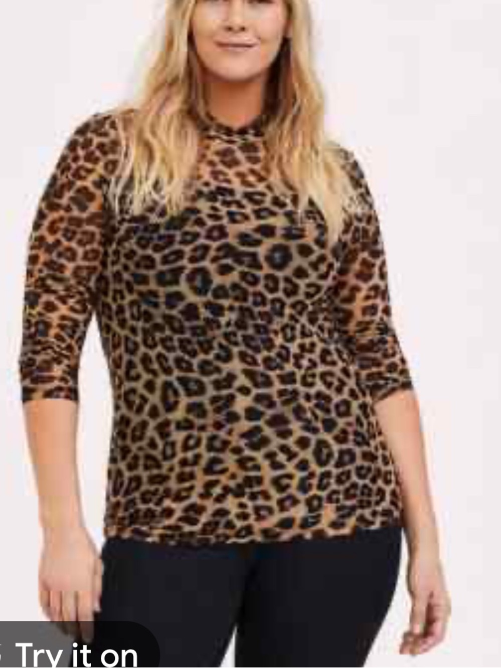 torrid Leopard Print Long Sleeve Top - Brown/Black - Picture 2 of 9